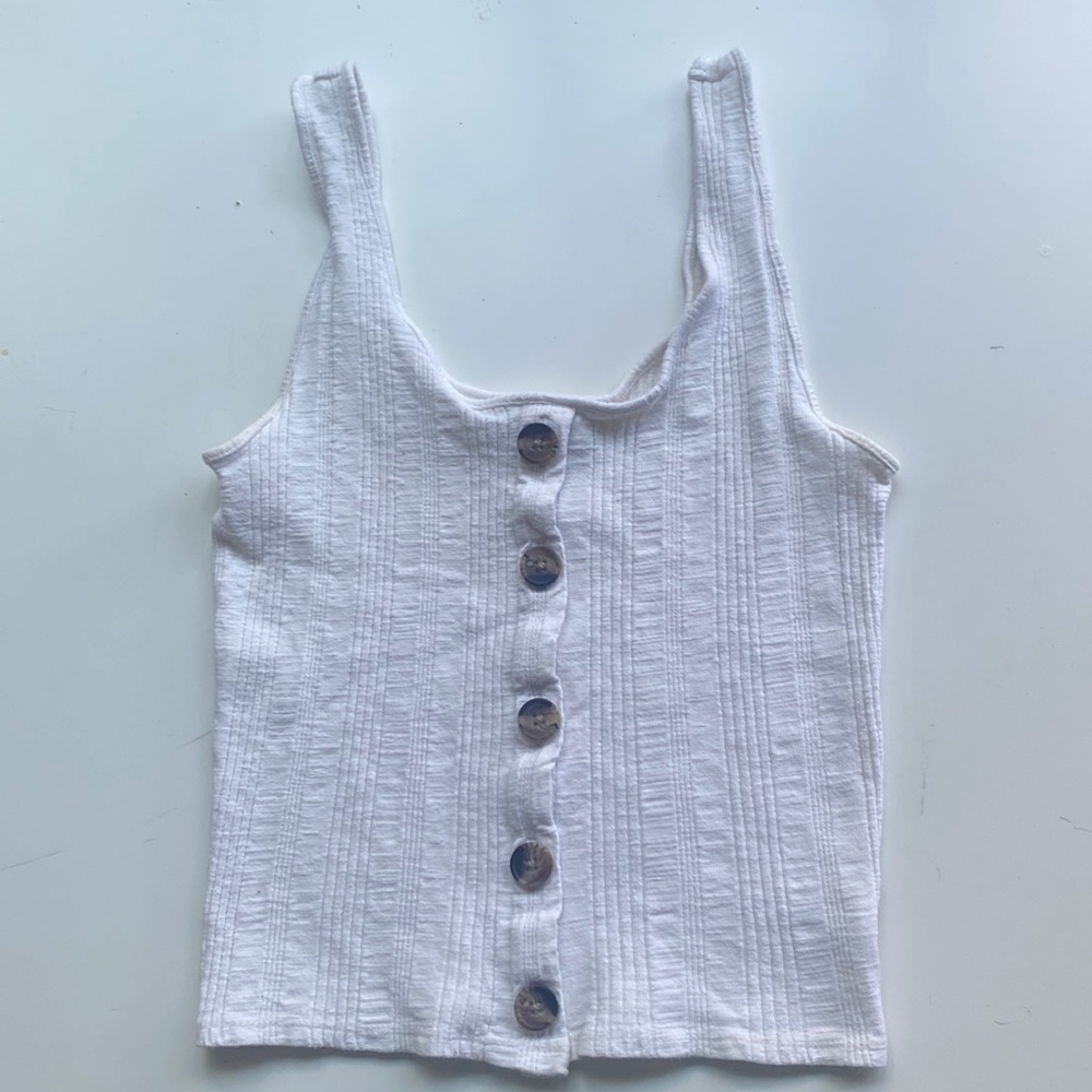 American Eagle Tank Top. XS. White. Ribbed.Preowned